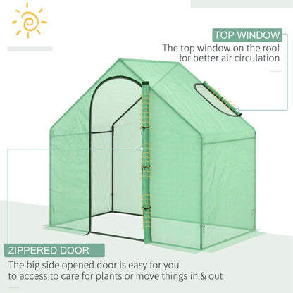 3.4x5.9ft Walk-In Greenhouse Outdoor Garden Plant Shelter w/ Steel Frame Window