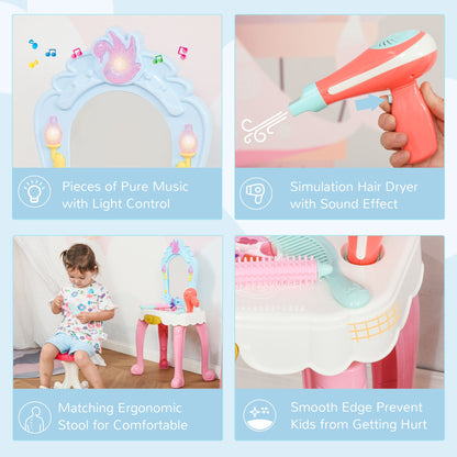 Children's 20 Pcs Beauty Dressing Table & Stool