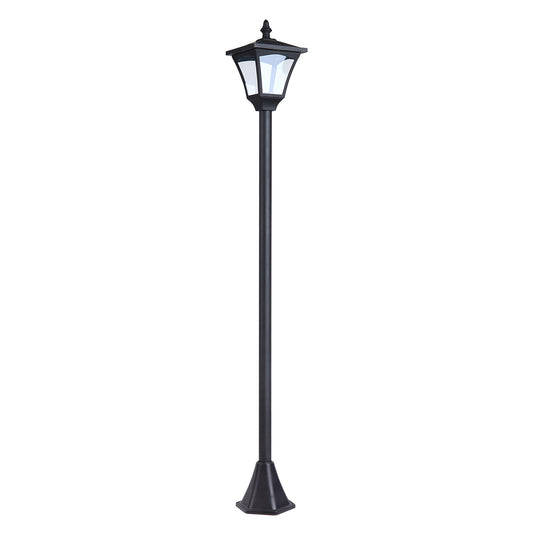 Outdoor Garden Solar Post Lamp Sensor Dimmable LED Lantern Bollard Pathway 1.2M Tall – Black