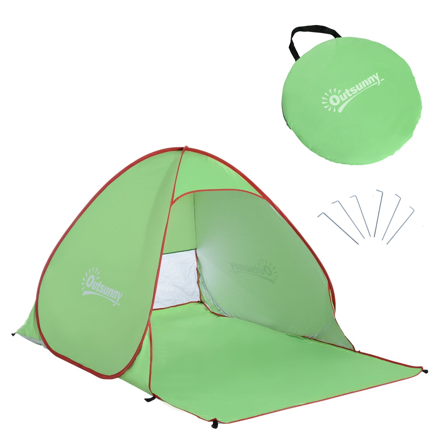 Outsunny Pop Up Tent Beach Fishing Camping Uv Protection Patio Sun Shade Shelter