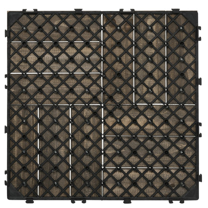 27-Piece Wooden Interlocking Decking Tiles