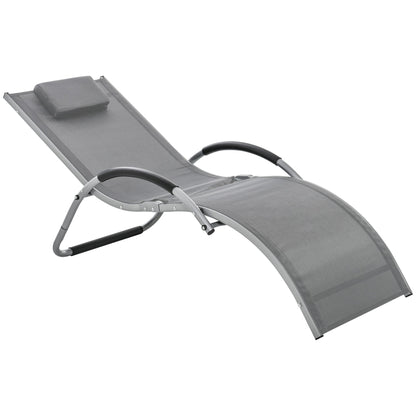 Lounger Chair Portable Armchair with Removable Pillow for Yard Beach Texteline