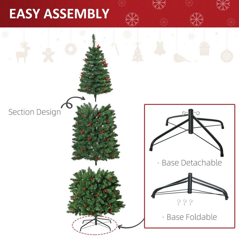 7FT Prelit Artificial Pencil Christmas Tree with Warm White LED Light