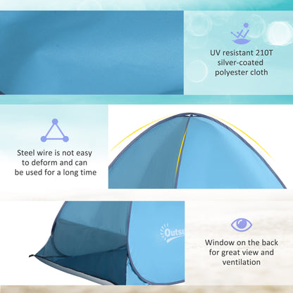 2 Person Pop Up UV Shelter Shade-Blue