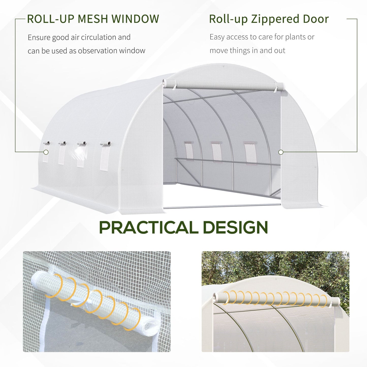 6 x 3 x 2 m Polytunnel Greenhouse