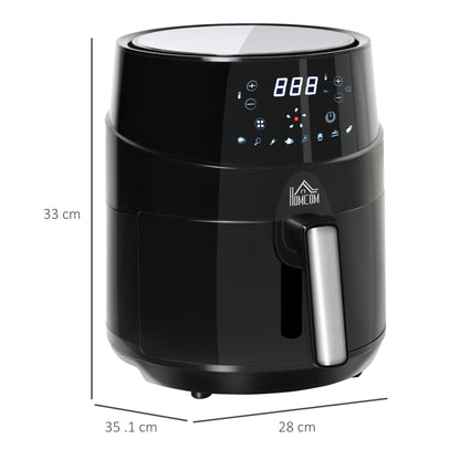 1500W 4.5L Air Fryer 8 Presets With Digital Display Black & Steel