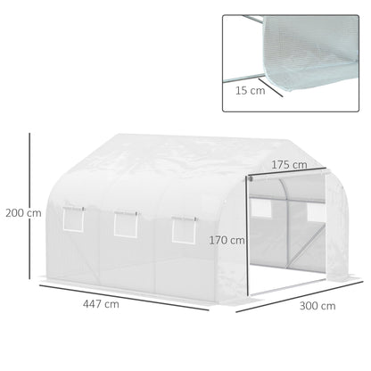 Walk In Greenhouse Cover Replacement Plant Growhouse PE Cover 4.5x3x2m White