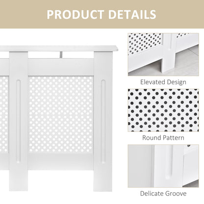 Wooden Radiator Cover Heating Cabinet Modern Home Furniture Grill Style White Painted Medium