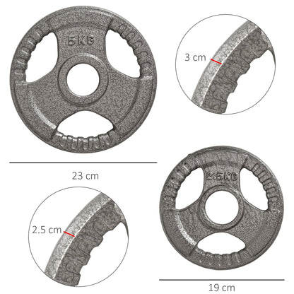 Set of 4 Cast Iron 2" Olympic Weight Plates Barbell Weight 2 x 5kg