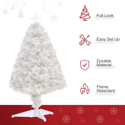 2.5FT Prelit Artificial Tabletop Christmas Tree with Fibre Optics Holiday Home Xmas Decoration for Table and Desk