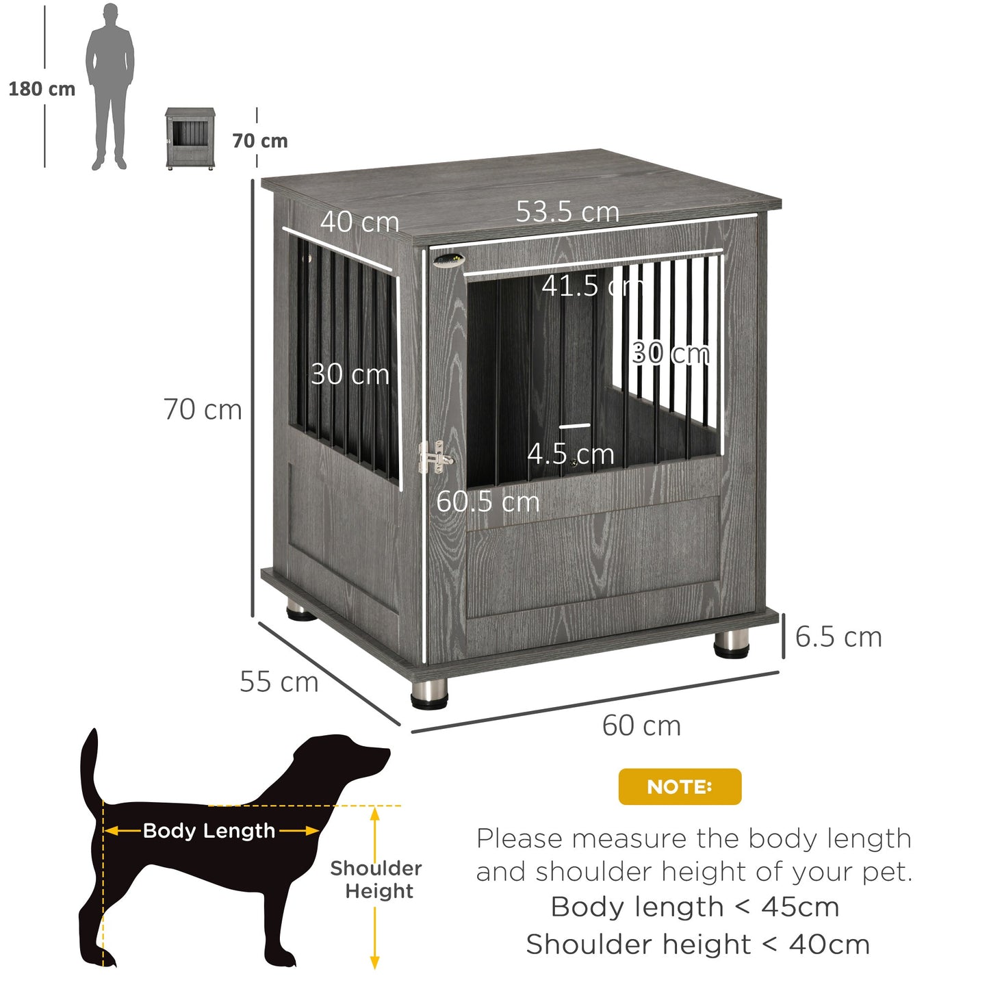 PawHut Dog Crate Furniture End Table