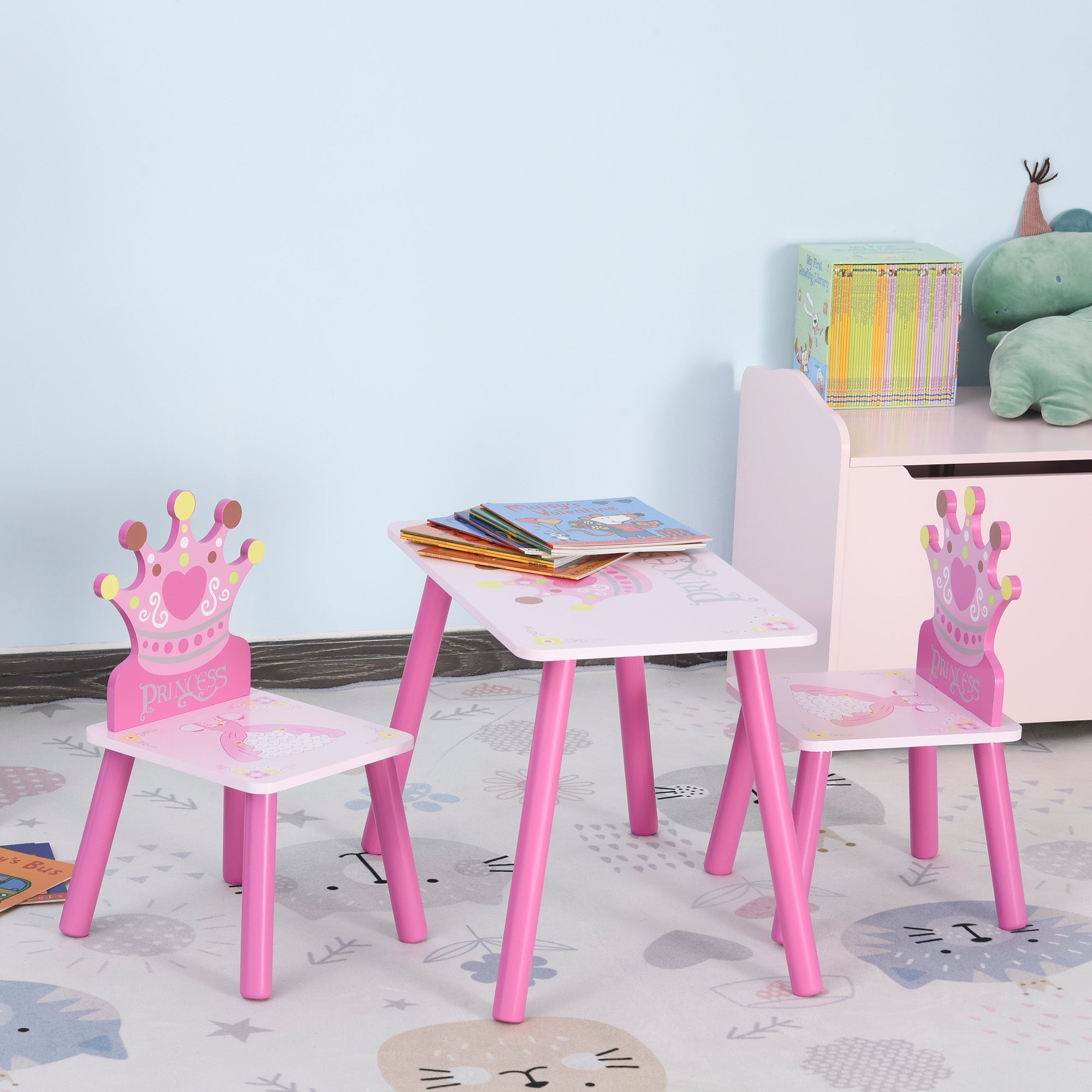 Kids Three Piece Table and Chairs Set Pink only 34.99