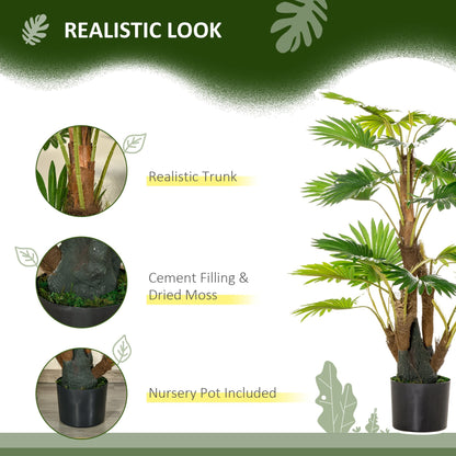 Artificial Tropical Palm Tree Fake Decorative Plant in Nursery Pot for Indoor Outdoor Décor