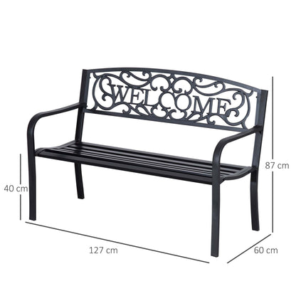 126Lx60Wx85H cm Steel Bench-Black