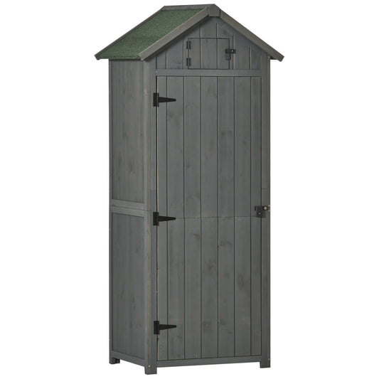 Rustica 179cm Single Door Reverse Apex Garden Store Fir Wood Grey by Steadfast