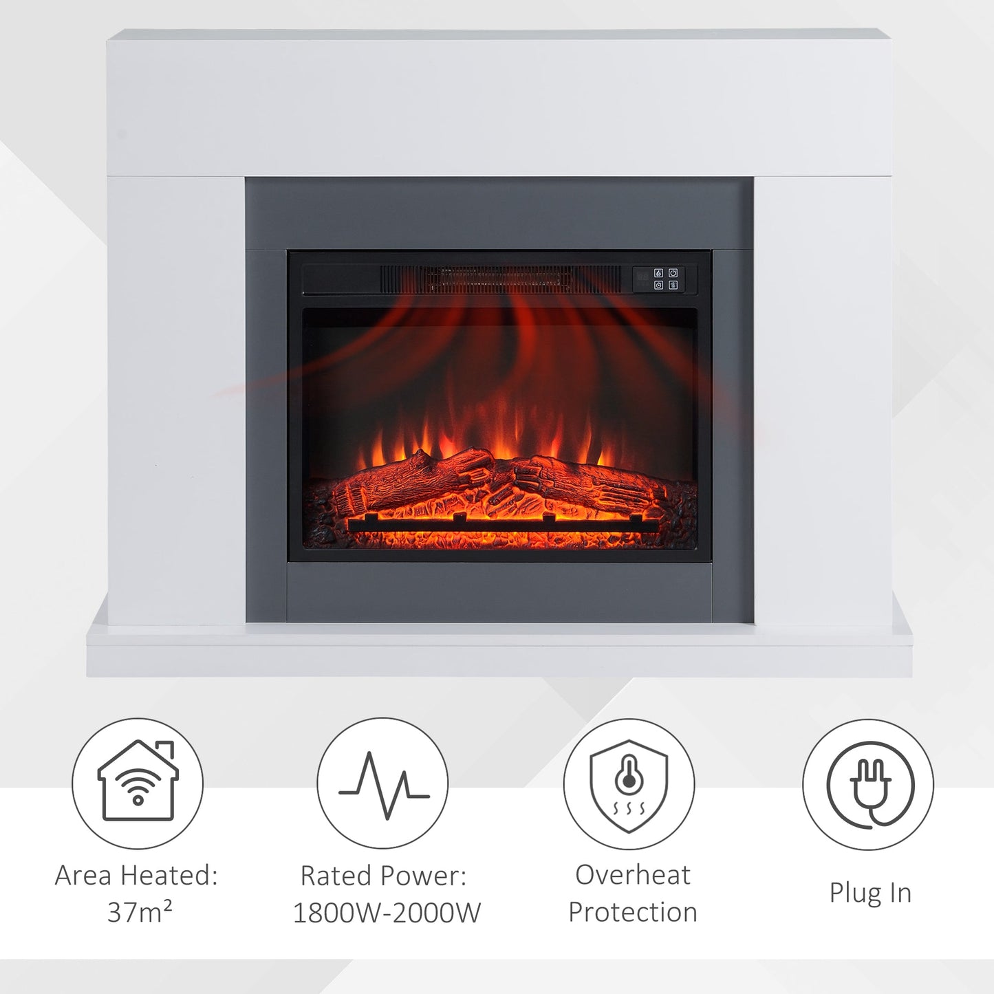 Electric Fireplace Suite with Remote Control