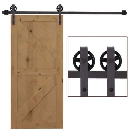 6ft Modern Single Sliding Barn Door Track Kit Set Closet Hardware for Single Wooden Door