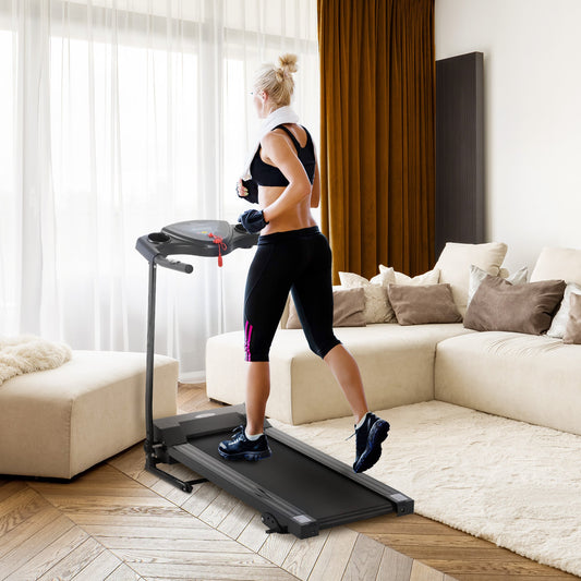 Foldable Motorised Treadmill Indoor Electric Adjustable Running Machine 3 Preset Programs w/ LCD Display