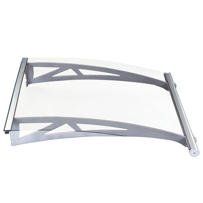 Door Awning Canopy Window Rain Shelter Cover Front Back Porch Window Shade Aluminium Bracket 120cm x 90cm