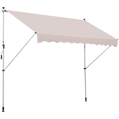 3x1.5m Adjustable Outdoor Aluminium Frame Awning Beige