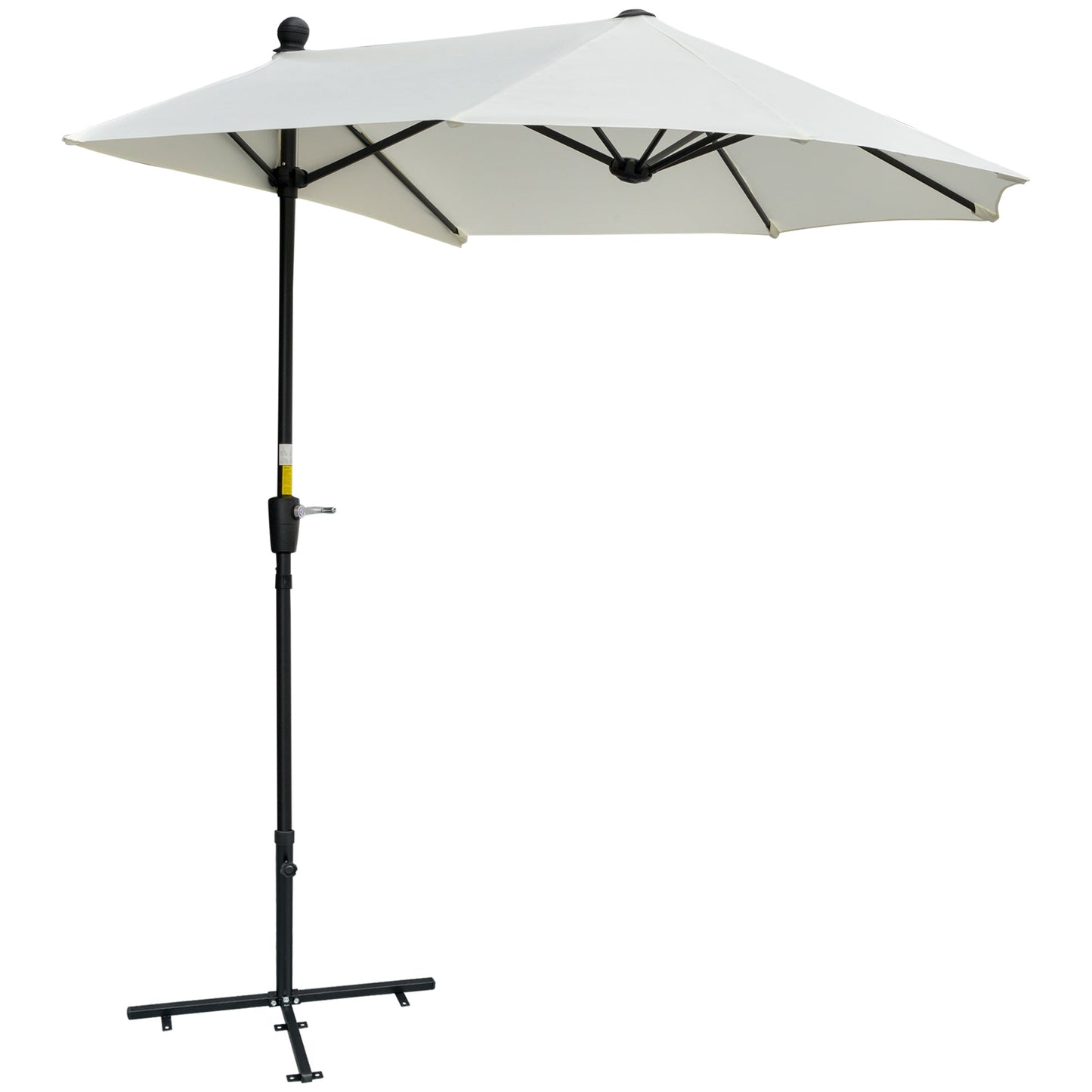 2m Half Parasol Market Umbrella Garden Balcony Parasol with Crank Handle