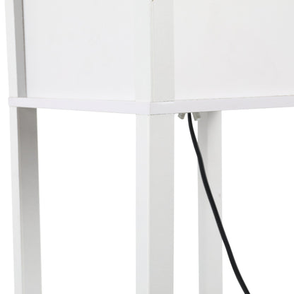 Medium-density fibreboard 4-Tier Floor Lamp White