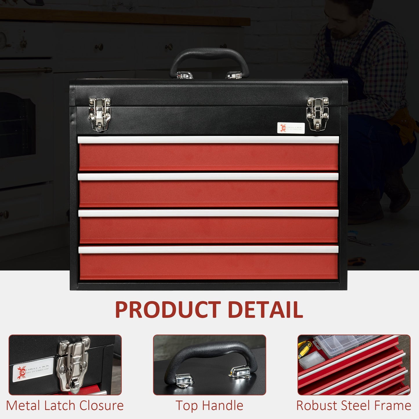 DURHAND 4 Drawer Tool Chest