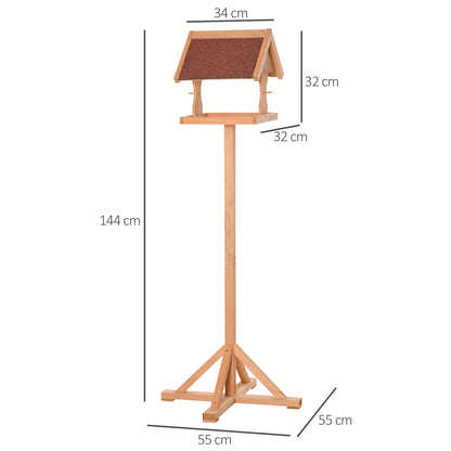 High Rise 144cm Bird Feeder Table Natural by Pawhut