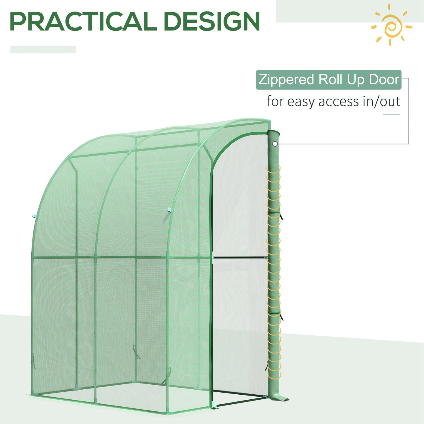 Outdoor Medium Plant Green House w/Zippered Doors Strong PE Cover 143x118x212cm