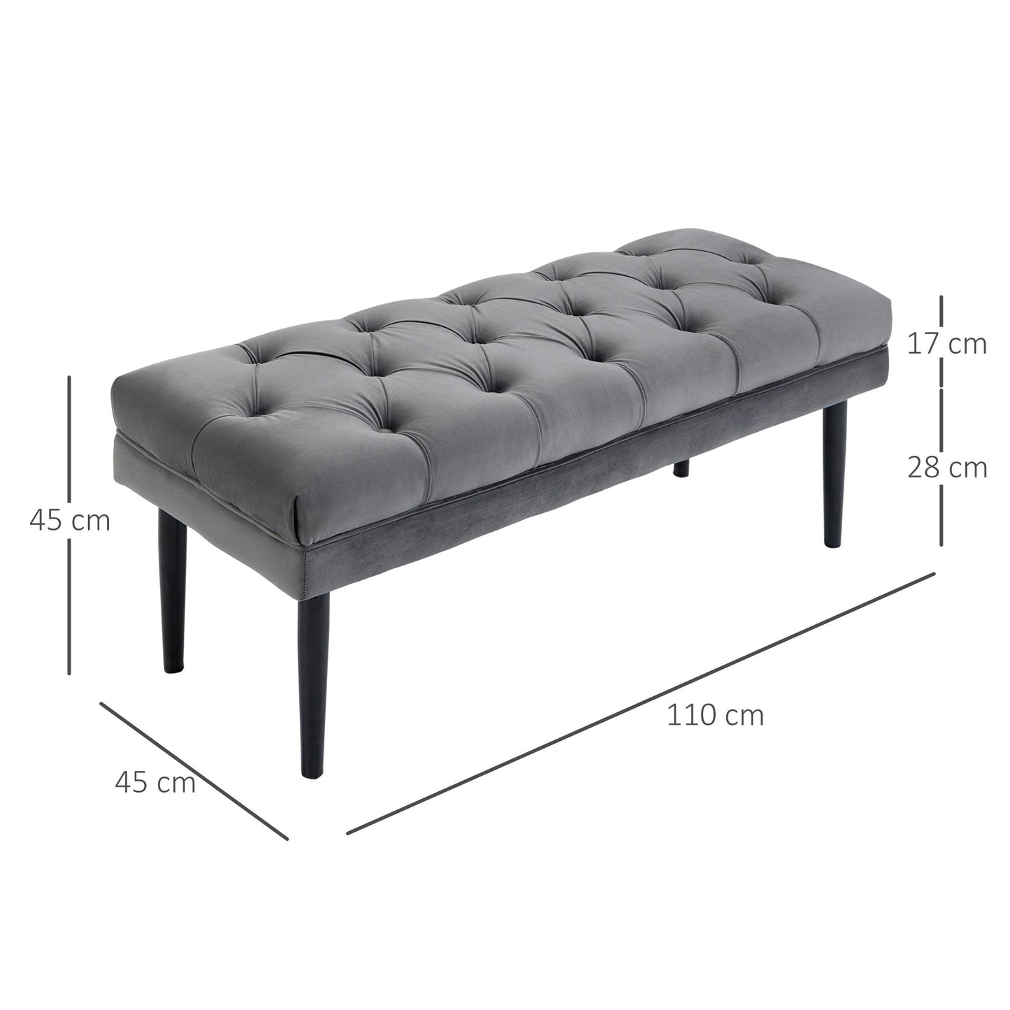 Velvet Bed End Bench