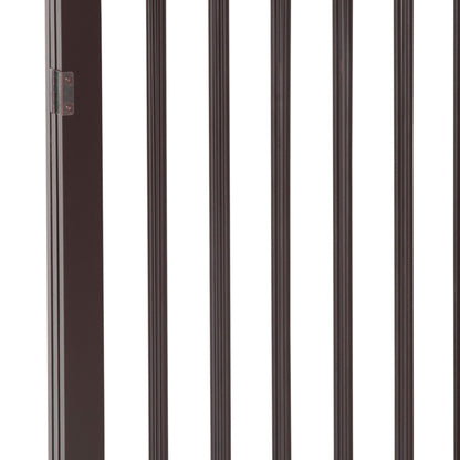 PawHut Pet Gate 160L1.2D76H cm Free Standing Folding Pet/Child Safety Fence-Dark Brown