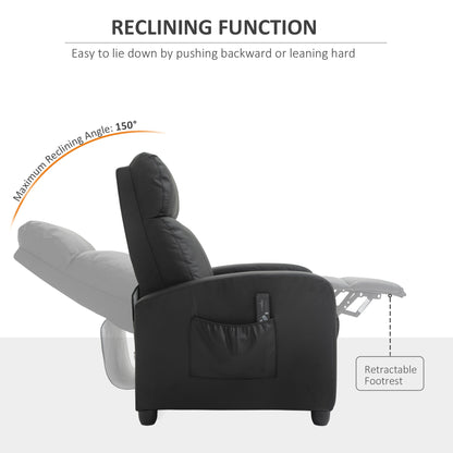 Recliner Sofa Chair PU Leather Massage Armcair w/ Remote Control