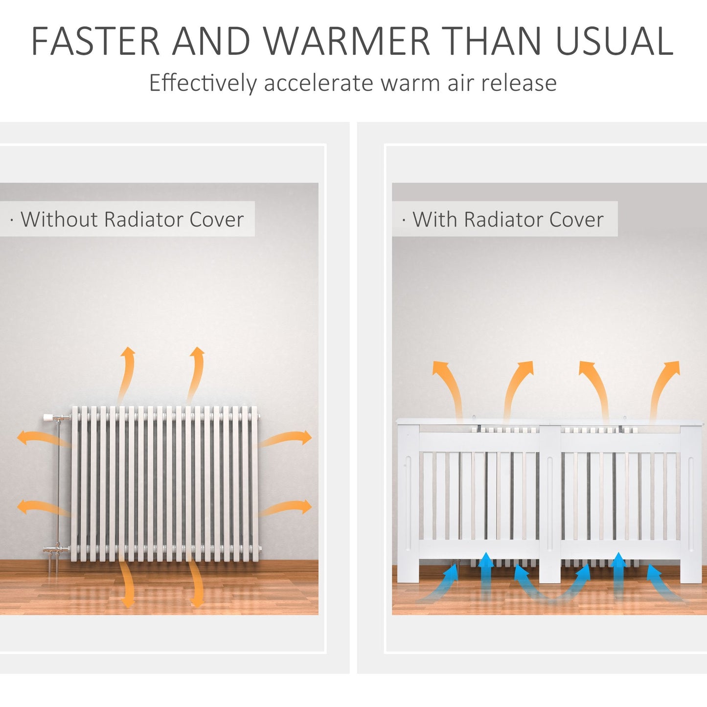 152L x 19W x 81H cm Medium-density fibreboard Radiator Cover-White