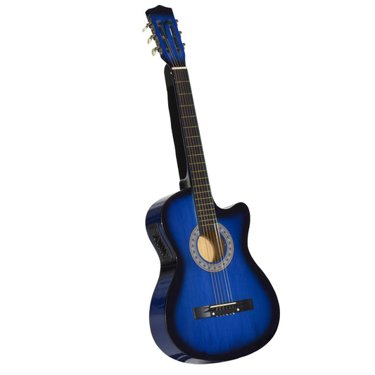 38" Beginners Basswood Acoustic Guitar Blue