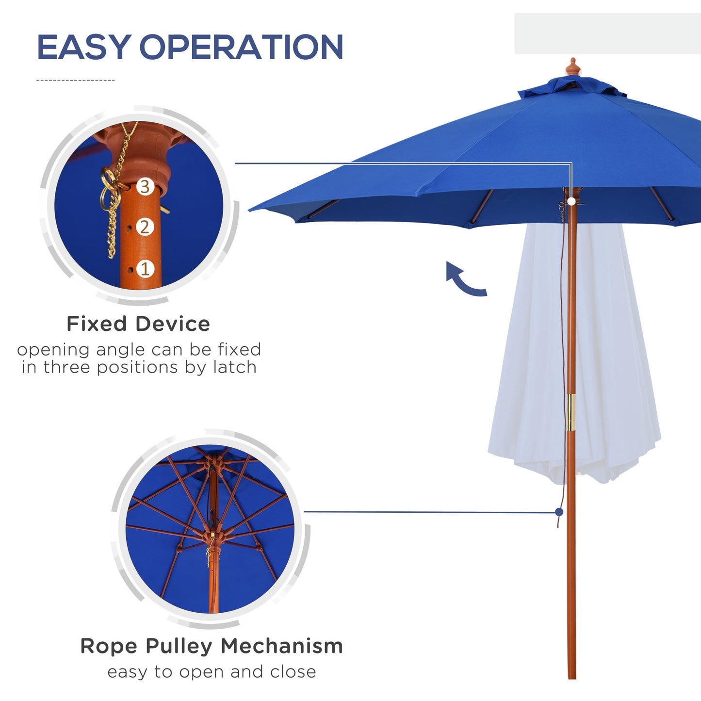 2.5m Garden Parasol Umbrella