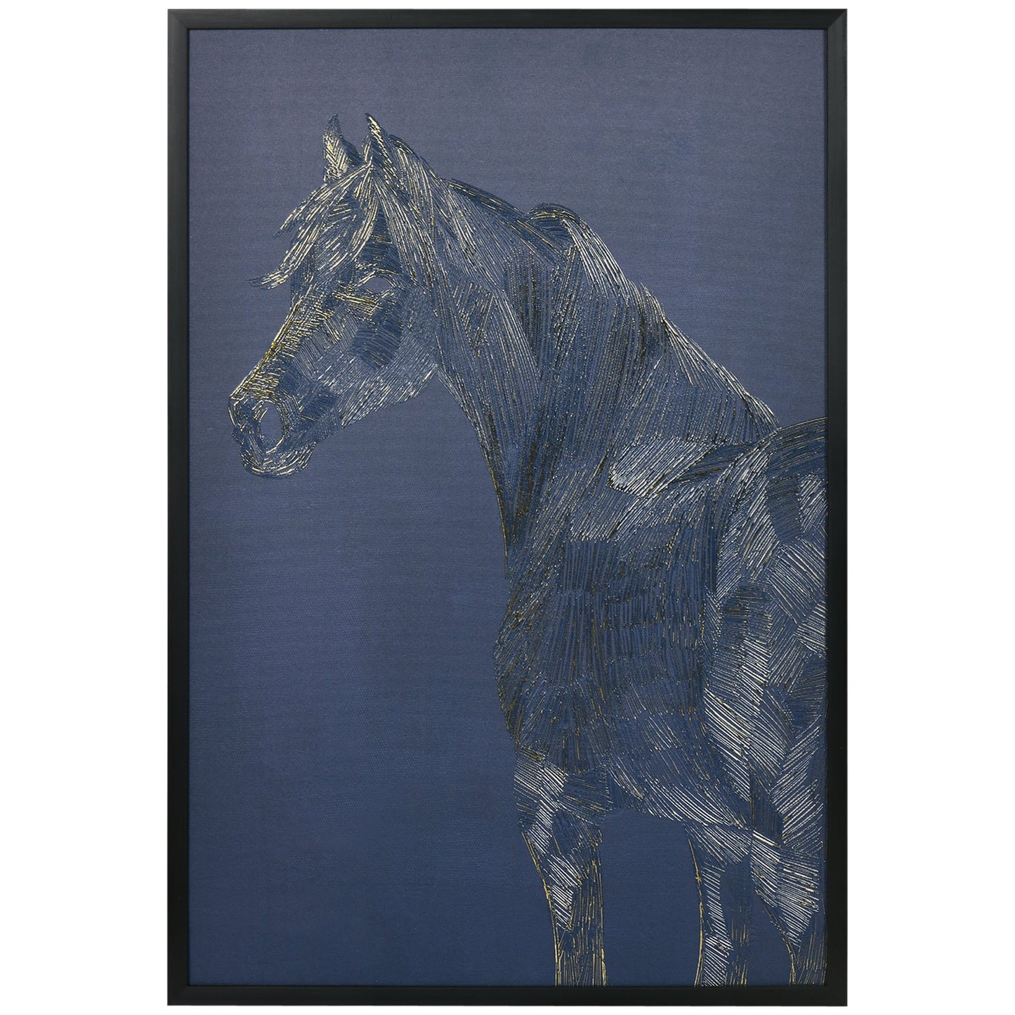 Canvas Wall Art Gold Textured Horse