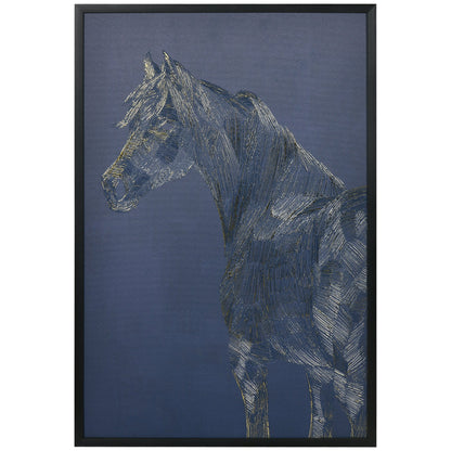 Canvas Wall Art Gold Textured Horse