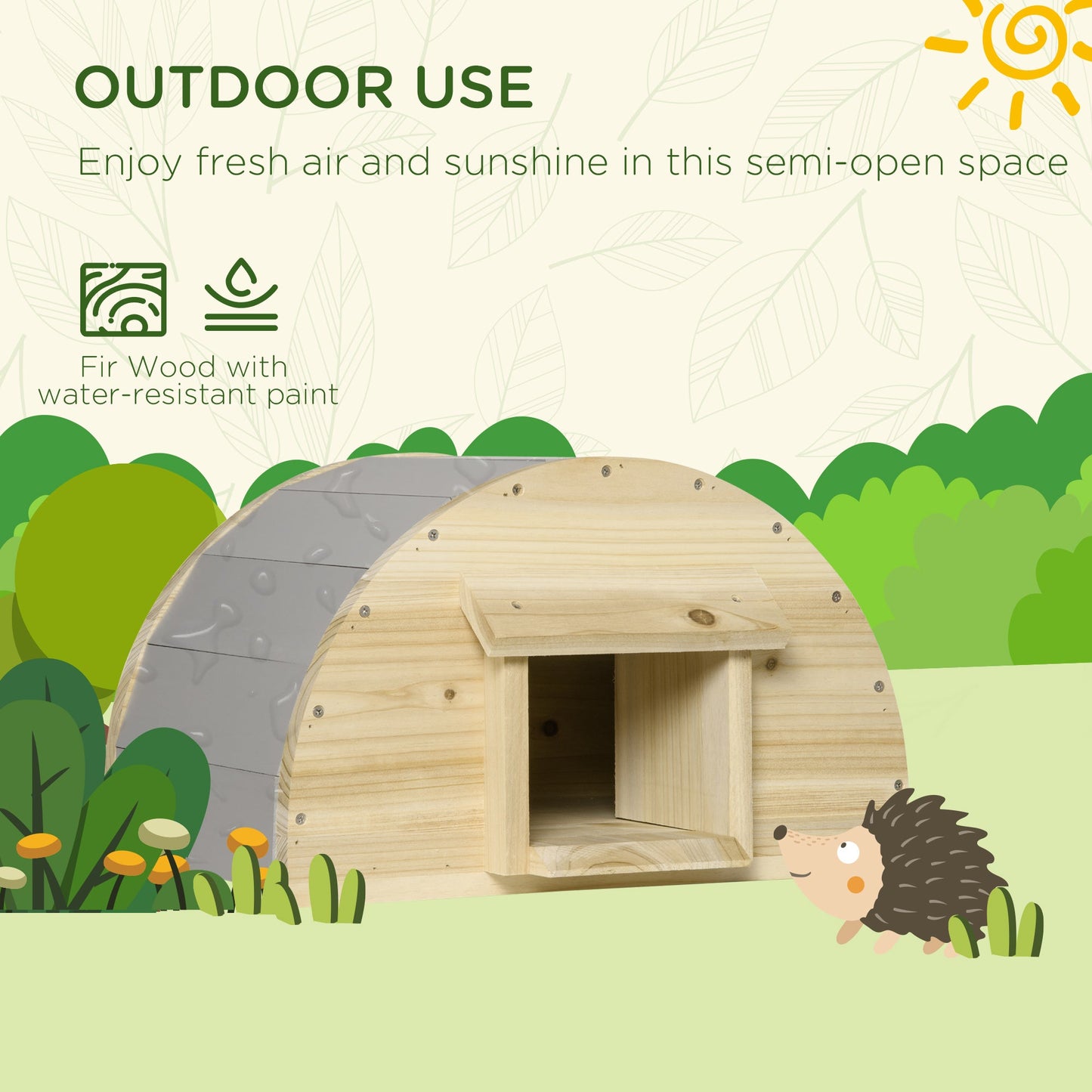 PawHut Wooden Hedgehog House Outdoor