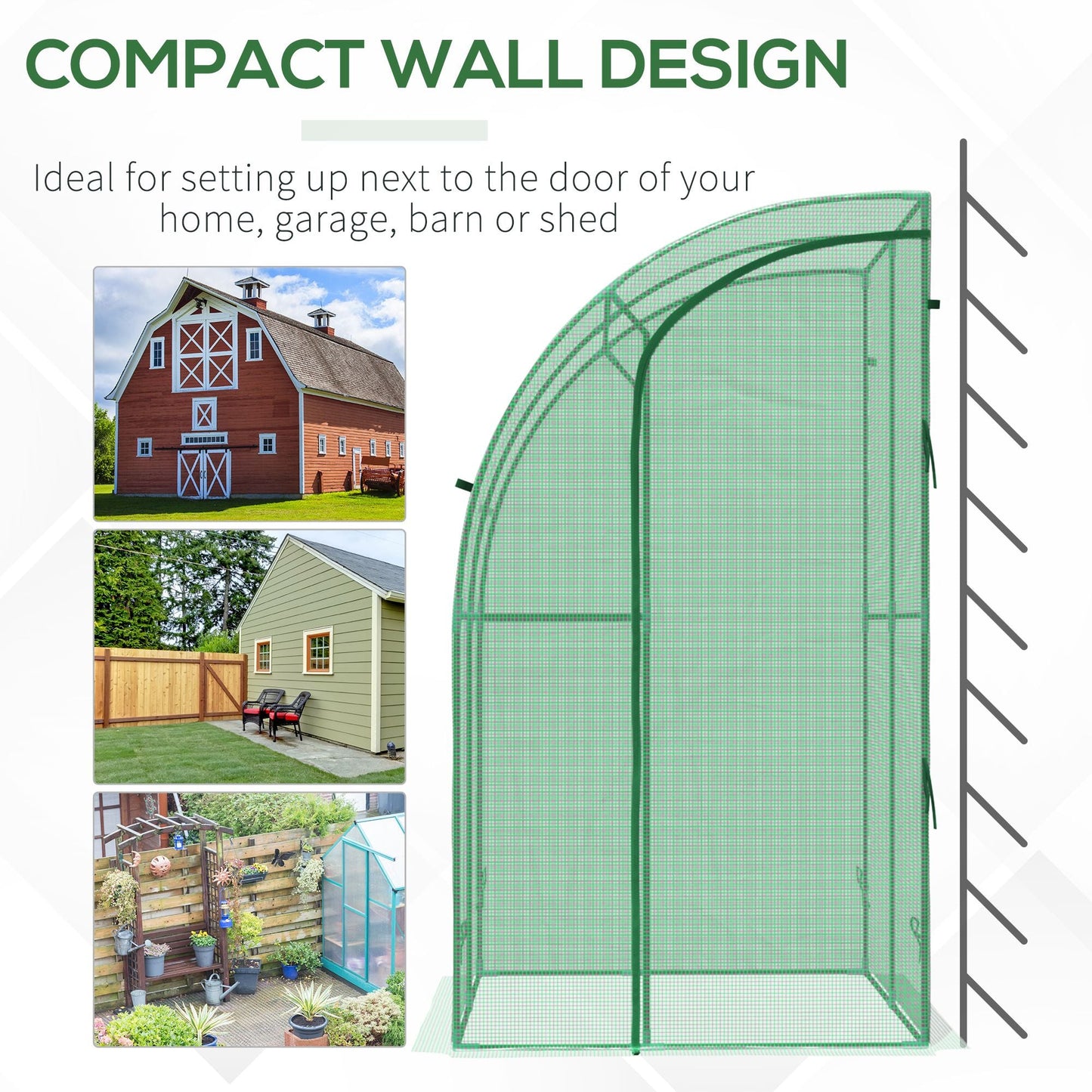 Outdoor Medium Plant Green House w/Zippered Doors Strong PE Cover 143x118x212cm