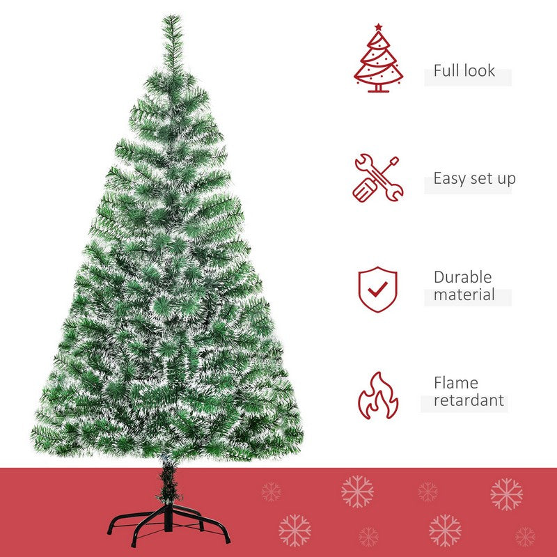 Homcom 5FT Indoor Christmas Tree Artificial Decoration Xmas Gift with Metal Stand Branch Tips