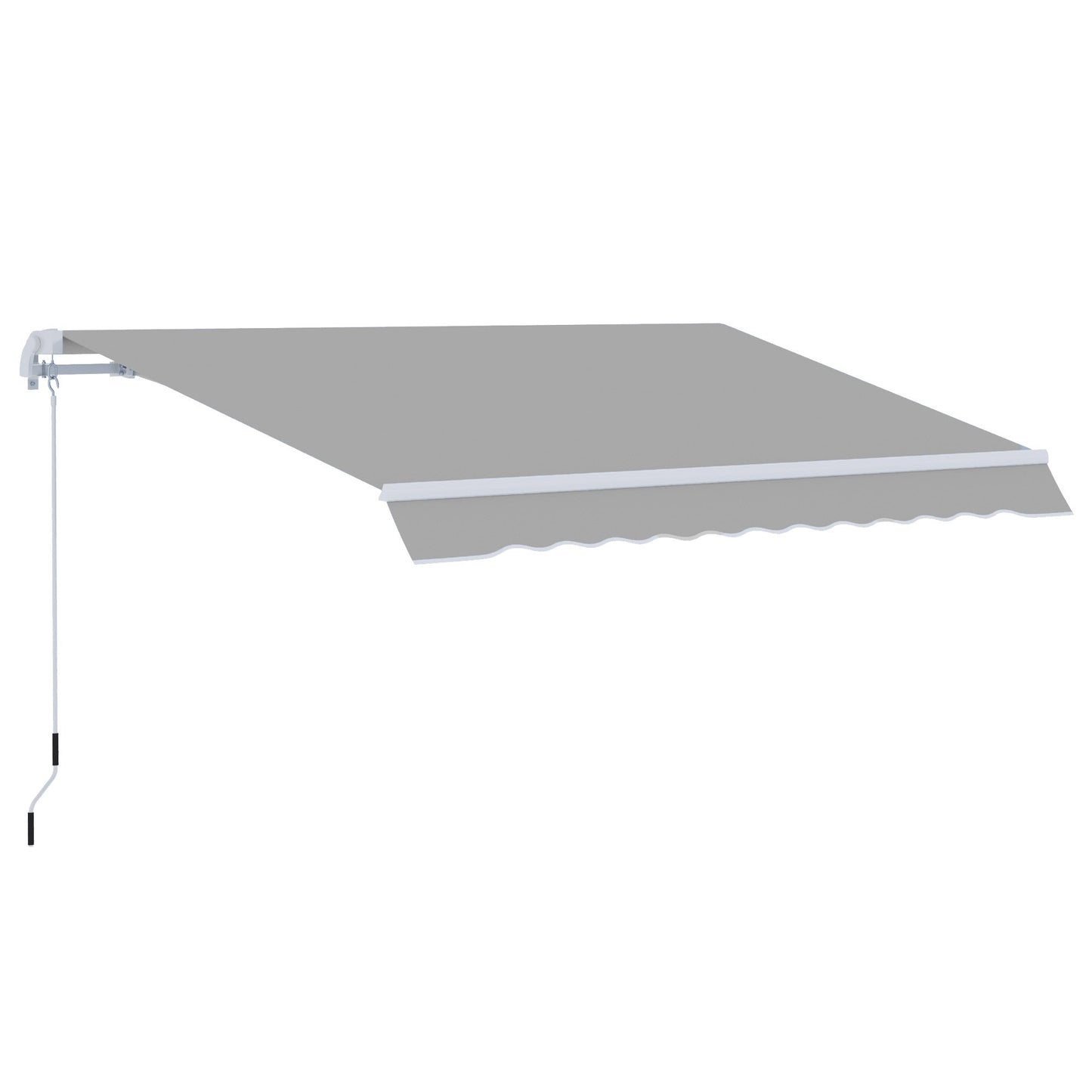 Awning Canopy Manual Retractable Porch Sun Shade Shelter 3 x 2m Light Grey