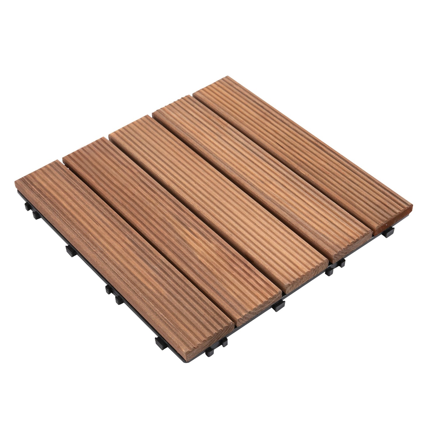 27-Piece Solid Wood Interlocking Decking Tiles For Patio