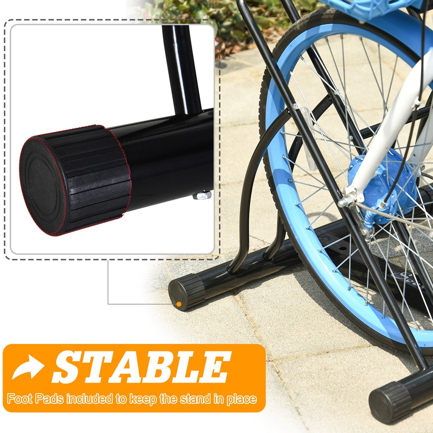 Homcom Steel Double-Sided Indoor Bike Rack Black