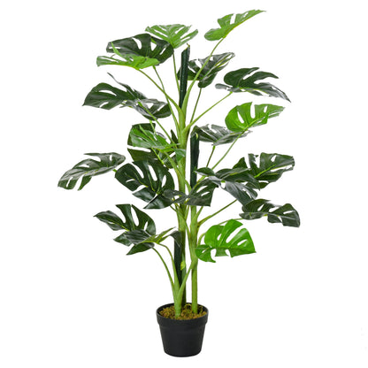 100cm/3.3FT Artificial Monstera Tree Decorative Cheese Plant 21 Leaves with Nursery Pot