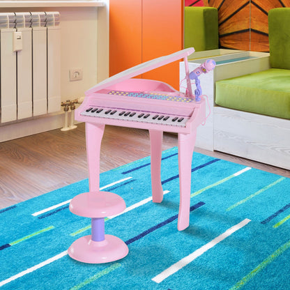 Mini Electronic Piano W/Stool-Pink