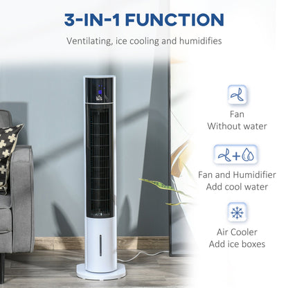 3L Oscillating Three Speed Air Cooler With Timer & Remote Control White & Black