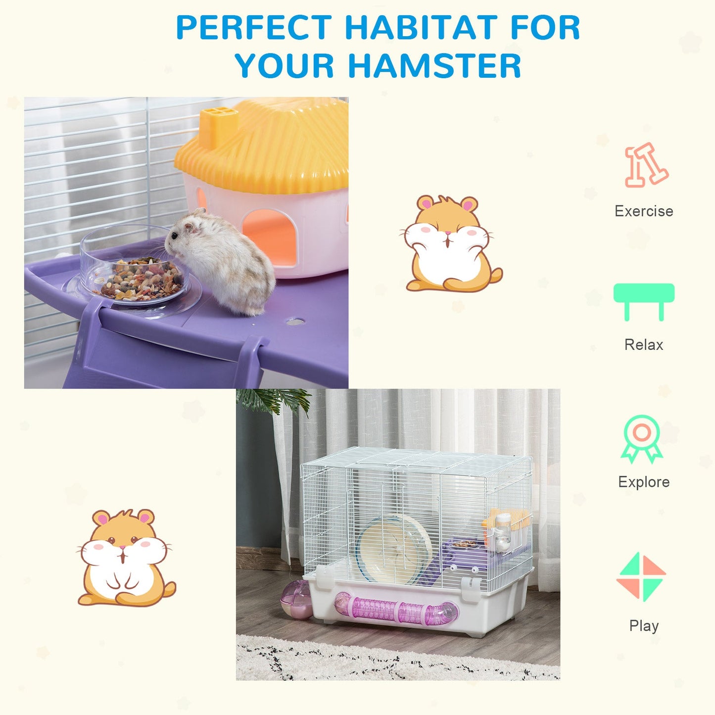 PawHut Multi-storey Hamster Cage