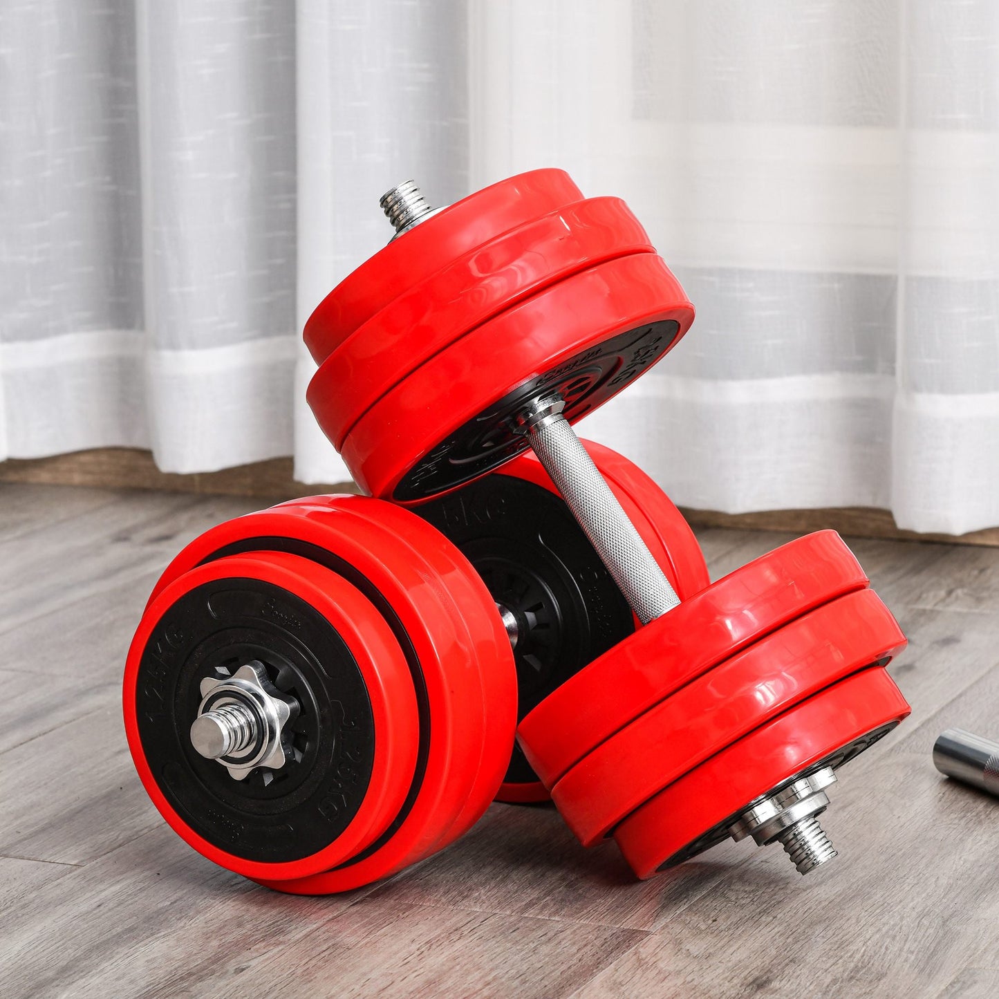 Adjustable 30KGS Barbell & Dumbbell Set Ergonomic Fitness Exercise in Home Gym