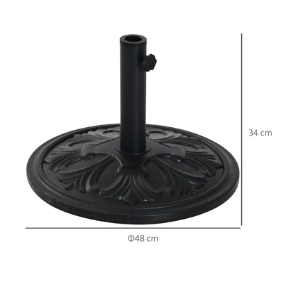 13kg Round Parasol Base Sun Umbrella Weight Stand Holder Patio Outdoor Garden Black