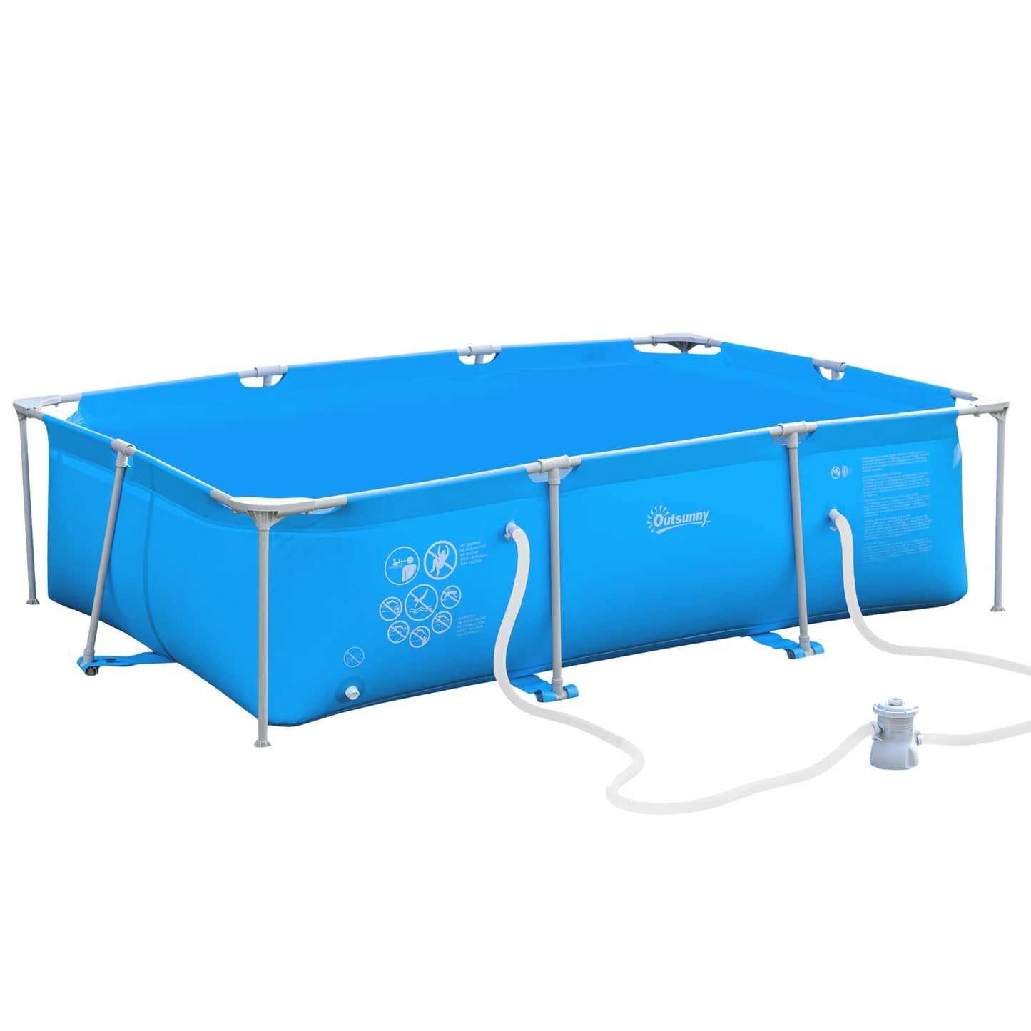 Steel Frame Swimming Pool w/ Filter Pump and Reinforced Sidewalls Rust Resistant